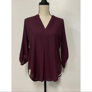 Lush High-Low Chiffon Blouse Purple Size S